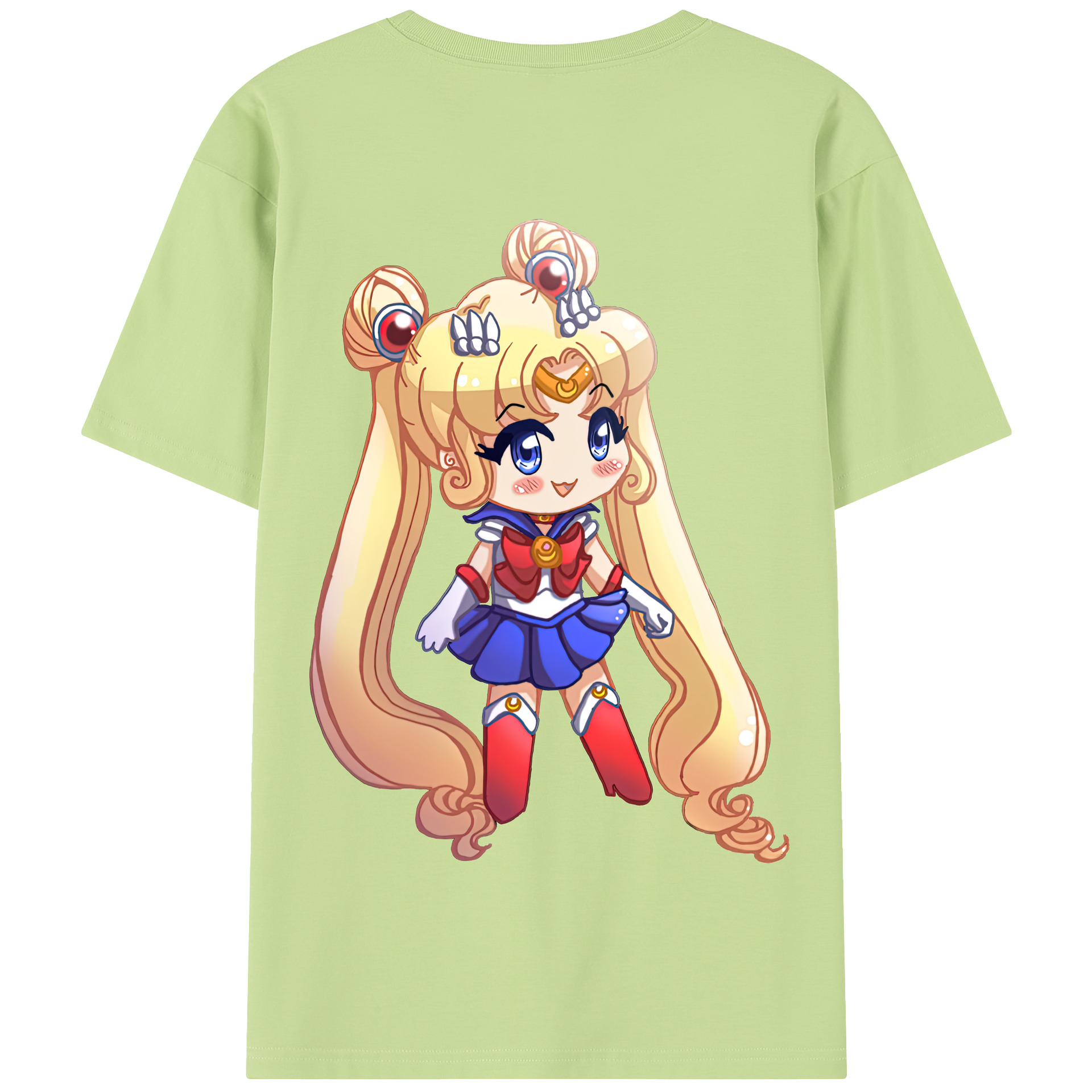 （画像用） 美少女戦士セーラームーン 月野 うさぎ つきの うさぎ Sailor Moon Tsukino Usagi 綿100％半袖Tシャツ（背面プリント）